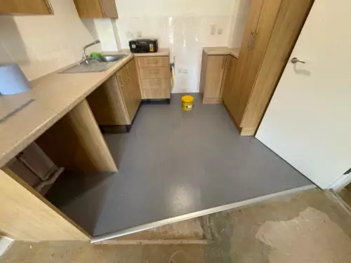 Polysafe kitchen flooring installation